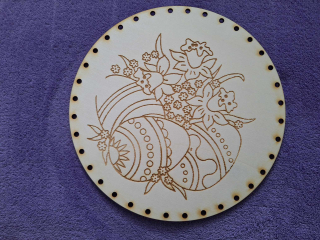 Preglejkové dno gravírované na opletanie 3mm Ø 26cm - Veľká noc