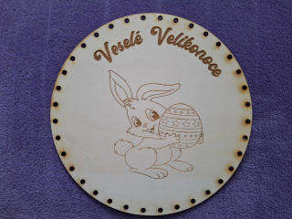 Preglejkové dno gravírované na opletanie 3mm Ø 30cm - Veselé velikonoce