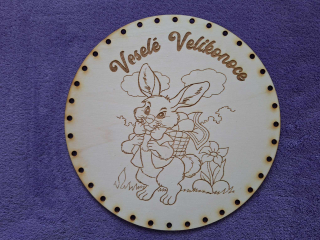 Preglejkové dno gravírované na opletanie 3mm Ø 30cm - Veselé velikonoce2