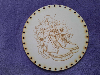 Preglejkové dno gravírované na opletanie 4mm Ø 30cm - Topánky
