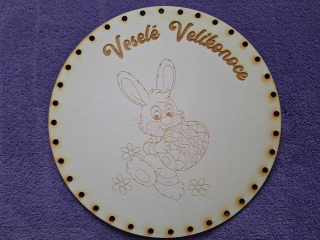 Preglejkové dno gravírované na opletanie 4mm Ø 30cm - Veselé velikonice5