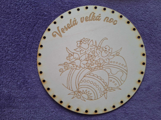 Preglejkové dno gravírované na opletanie 4mm Ø 20cm - Veselá veľká noc11