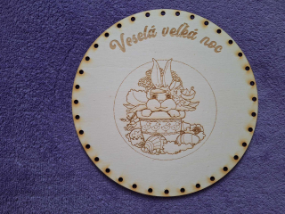 Preglejkové dno gravírované na opletanie 4mm Ø 22cm - Veselá veľká noc17