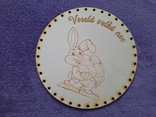 Preglejkové dno gravírované na opletanie 3mm Ø 24cm - Veselá veľká noc9