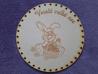 Preglejkové dno gravírované na opletanie 3mm Ø 26cm - Veselá veľká noc5