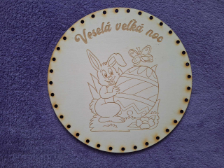 Preglejkové dno gravírované na opletanie 3mm Ø 26cm - Veselá veľká noc15