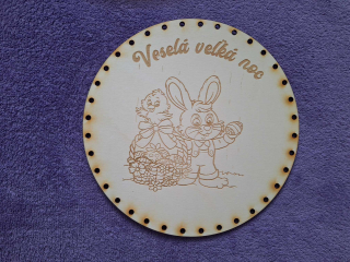 Preglejkové dno gravírované na opletanie 4mm Ø 26cm - Veselá veľká noc
