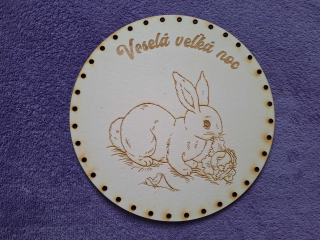 Preglejkové dno gravírované na opletanie 4mm Ø 26cm - Veselá veľká noc3