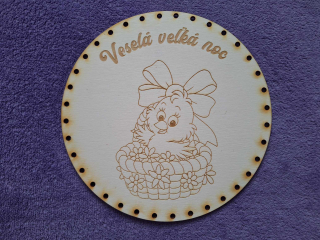 Preglejkové dno gravírované na opletanie 4mm Ø 26cm - Veselá veľká noc6