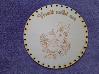 Preglejkové dno gravírované na opletanie 4mm Ø 26cm - Veselá veľká noc10