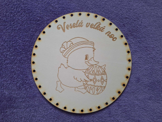 Preglejkové dno gravírované na opletanie 4mm Ø 28cm - Veselá veľká noc4