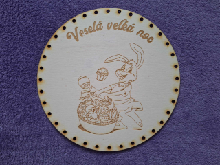 Preglejkové dno gravírované na opletanie 4mm Ø 28cm - Veselá veľká noc7