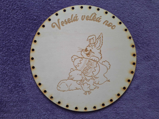 Preglejkové dno gravírované na opletanie 4mm Ø 28cm - Veselá veľká noc13