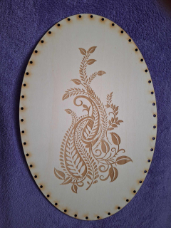 Preglejkové dno gravírované elipsa 4mm - 33x25cm Ornament