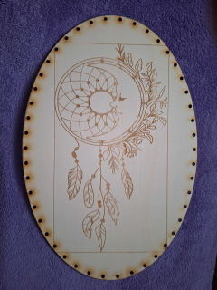 Preglejkové dno gravírované elipsa 3mm - 23x17cm Lapač snov