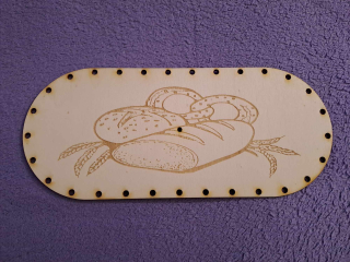 Preglejkový poklop na chlebník oválny 3mm  33,5x14,5cm ( na knopku) typ č.7