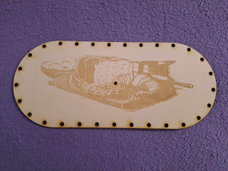 Preglejkový poklop na chlebník oválny 3mm  33,5x14,5cm ( na knopku) typ č.8