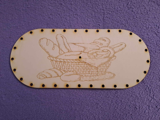 Preglejkový poklop na chlebník oválny 3mm  33,5x14,5cm ( na knopku) typ č.9