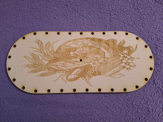 Preglejkový poklop na chlebník oválny 3mm  33,5x14,5cm ( na knopku) typ č.10