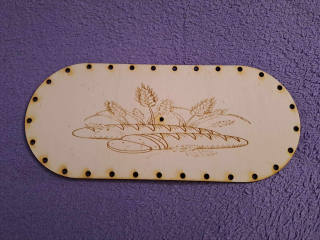 Preglejkový poklop na chlebník oválny 3mm  33,5x14,5cm ( na knopku) typ č.12