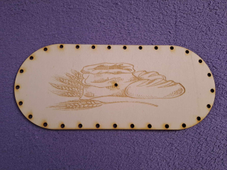 Preglejkový poklop na chlebník oválny 3mm  33,5x14,5cm ( na knopku) typ č.13