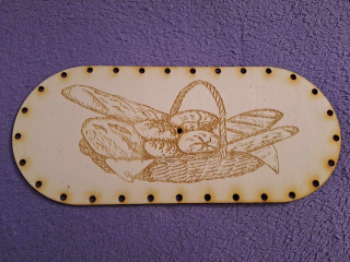 Preglejkový poklop na chlebník oválny 3mm  33,5x14,5cm ( na knopku) typ č.14