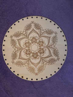 Preglejkové dno gravírované na opletanie 3mm Mandala18  - Ø 22cm