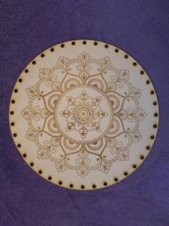 Preglejkové dno gravírované na opletanie 3mm Mandala19  - Ø 22cm