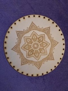 Preglejkové dno gravírované na opletanie 4mm Mandala25  - Ø 22cm
