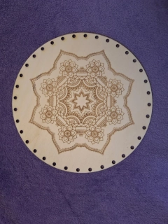 Preglejkové dno gravírované na opletanie 4mm Mandala21 - Ø 24cm