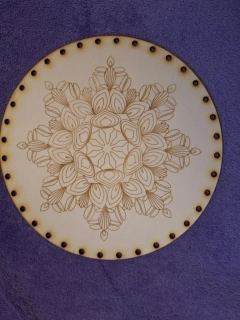 Preglejkové dno gravírované na opletanie 4mm Mandala24 - Ø 24cm