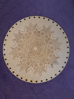 Preglejkové dno gravírované na opletanie 3mm Mandala17  - Ø 26cm