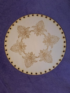 Preglejkové dno gravírované na opletanie 3mm Mandala26  - Ø 26cm