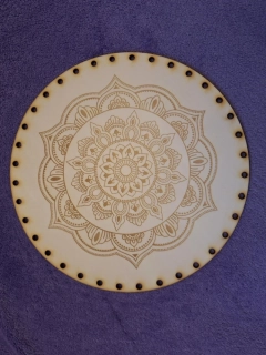 Preglejkové dno gravírované na opletanie 4mm Mandala22  - Ø 26cm